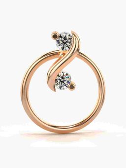 Valanova - Sterling Silver Rose Gold Plated and Certified Lab Grown Diamond 0.04Cts Nose Pin