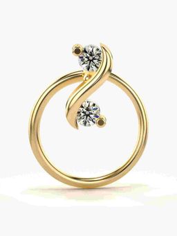Valanova - Sterling Silver Yellow Gold Plated and Certified Lab Grown Diamond 0.04Cts Nose Pin