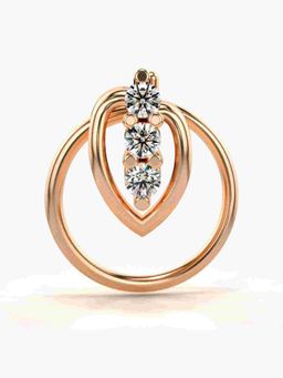 Valanova - Sterling Silver Rose Gold Plated and Certified Lab Grown Diamond 0.04Cts Nose Pin