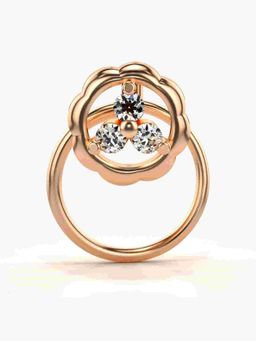 Valanova - Sterling Silver Rose Gold Plated and Certified Lab Grown Diamond 0.04Cts Nose Pin
