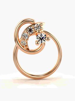 Valanova - Sterling Silver Rose Gold Plated and Certified Lab Grown Diamond 0.05Cts Nose Pin