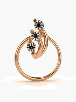 Valanova - Sterling Silver Rose Gold Plated and Certified Lab Grown Diamond 0.06Cts Nose Pin