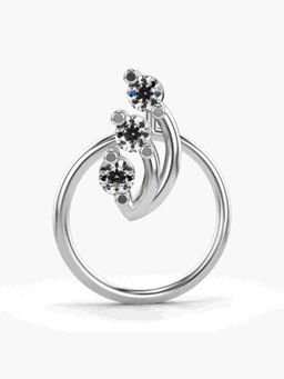 Valanova - Sterling Silver White Gold Plated and Certified Lab Grown Diamond 0.06Cts Nose Pin