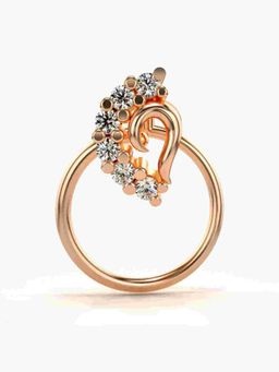 Valanova - Sterling Silver Rose Gold Plated and Certified Lab Grown Diamond 0.04Cts Nose Pin