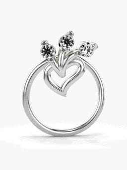 Valanova - Sterling Silver White Gold Plated and Certified Lab Grown Diamond 0.04Cts Nose Pin