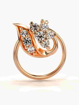 Valanova - Sterling Silver Rose Gold Plated and Certified Lab Grown Diamond 0.07Cts Nose Pin