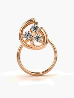 Valanova - Sterling Silver Rose Gold Plated and Certified Lab Grown Diamond 0.06Cts Nose Pin