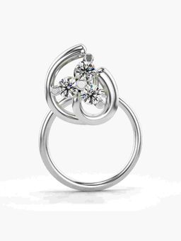 Valanova - Sterling Silver White Gold Plated and Certified Lab Grown Diamond 0.06Cts Nose Pin