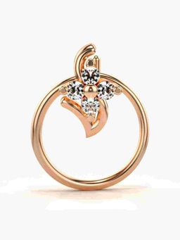 Valanova - Sterling Silver Rose Gold Plated and Certified Lab Grown Diamond 0.04Cts Nose Pin