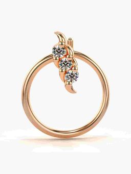 Valanova - Sterling Silver Rose Gold Plated and Certified Lab Grown Diamond 0.02Cts Nose Pin