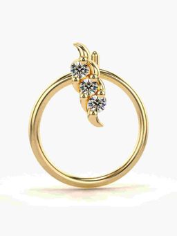 Valanova - Sterling Silver Yellow Gold Plated and Certified Lab Grown Diamond 0.02Cts Nose Pin