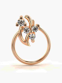 Valanova - Sterling Silver Rose Gold Plated and Certified Lab Grown Diamond 0.05Cts Nose Pin