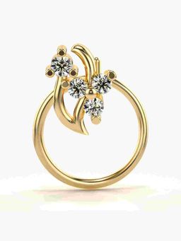 Valanova - Sterling Silver Yellow Gold Plated and Certified Lab Grown Diamond 0.05Cts Nose Pin