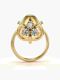 Valanova - Sterling Silver Yellow Gold Plated and Certified Lab Grown Diamond 0.06Cts Nose Pin
