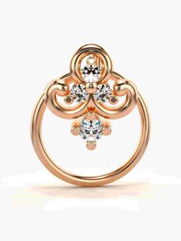 Valanova - Sterling Silver Rose Gold Plated and Certified Lab Grown Diamond 0.05Cts Nose Pin