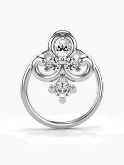 Valanova - Sterling Silver White Gold Plated and Certified Lab Grown Diamond 0.05Cts Nose Pin