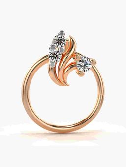 Valanova - Sterling Silver Rose Gold Plated and Certified Lab Grown Diamond 0.03Cts Nose Pin