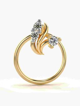 Valanova - Sterling Silver Yellow Gold Plated and Certified Lab Grown Diamond 0.03Cts Nose Pin