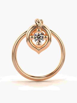 Valanova - Sterling Silver Rose Gold Plated and Certified Lab Grown Diamond 0.02Cts Nose Pin