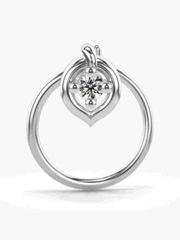 Valanova - Sterling Silver White Gold Plated and Certified Lab Grown Diamond 0.02Cts Nose Pin