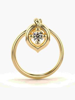 Valanova - Sterling Silver Yellow Gold Plated and Certified Lab Grown Diamond 0.02Cts Nose Pin