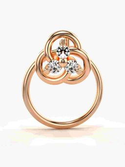 Valanova - Sterling Silver Rose Gold Plated and Certified Lab Grown Diamond 0.04Cts Nose Pin