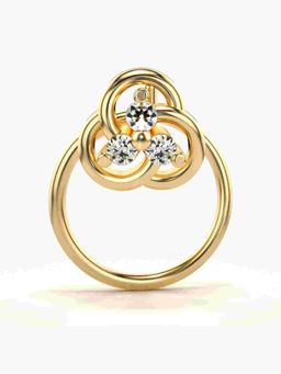 Valanova - Sterling Silver Yellow Gold Plated and Certified Lab Grown Diamond 0.04Cts Nose Pin