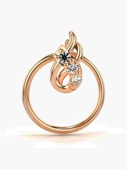Valanova - Sterling Silver Rose Gold Plated and Certified Lab Grown Diamond 0.02Cts Nose Pin