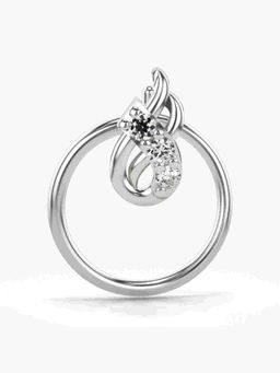 Valanova - Sterling Silver White Gold Plated and Certified Lab Grown Diamond 0.02Cts Nose Pin