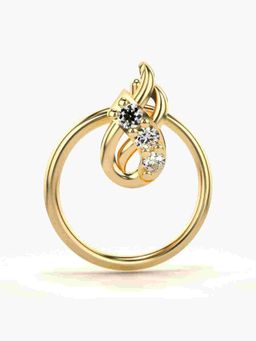 Valanova - Sterling Silver Yellow Gold Plated and Certified Lab Grown Diamond 0.02Cts Nose Pin
