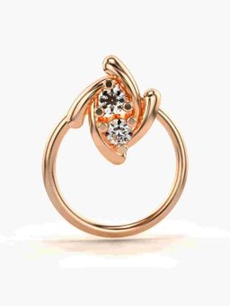 Valanova - Sterling Silver Rose Gold Plated and Certified Lab Grown Diamond 0.03Cts Nose Pin