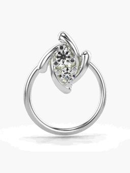 Valanova - Sterling Silver White Gold Plated and Certified Lab Grown Diamond 0.03Cts Nose Pin