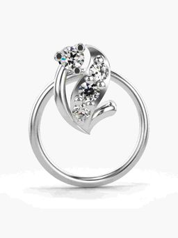 Valanova - Sterling Silver White Gold Plated and Certified Lab Grown Diamond 0.05Cts Nose Pin