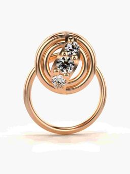 Valanova - Sterling Silver Rose Gold Plated and Certified Lab Grown Diamond 0.05Cts Nose Pin