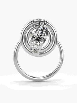 Valanova - Sterling Silver White Gold Plated and Certified Lab Grown Diamond 0.05Cts Nose Pin