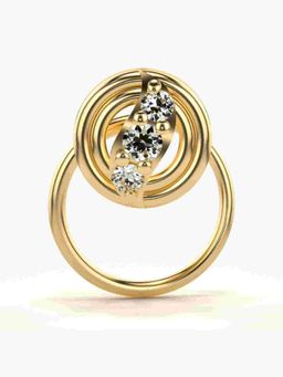 Valanova - Sterling Silver Yellow Gold Plated and Certified Lab Grown Diamond 0.05Cts Nose Pin