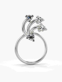 Valanova - Sterling Silver White Gold Plated and Certified Lab Grown Diamond 0.06Cts Nose Pin