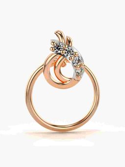 Valanova - Sterling Silver Rose Gold Plated and Certified Lab Grown Diamond 0.03Cts Nose Pin