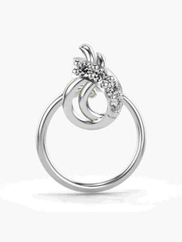 Valanova - Sterling Silver White Gold Plated and Certified Lab Grown Diamond 0.03Cts Nose Pin