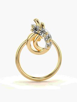 Valanova - Sterling Silver Yellow Gold Plated and Certified Lab Grown Diamond 0.03Cts Nose Pin