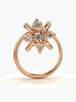 Valanova - Sterling Silver Rose Gold Plated and Certified Lab Grown Diamond 0.05Cts Nose Pin