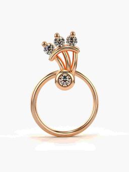 Valanova - Sterling Silver Rose Gold Plated and Certified Lab Grown Diamond 0.04Cts Nose Pin