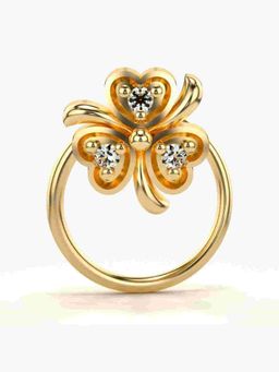 Valanova - Sterling Silver Yellow Gold Plated and Certified Lab Grown Diamond 0.02Cts Nose Pin