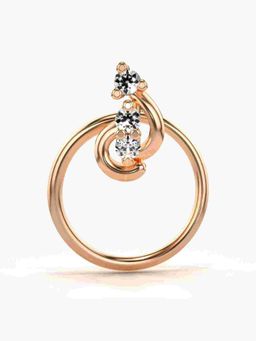 Valanova - Sterling Silver Rose Gold Plated and Certified Lab Grown Diamond 0.02Cts Nose Pin
