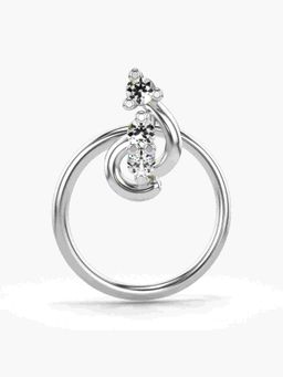 Valanova - Sterling Silver White Gold Plated and Certified Lab Grown Diamond 0.02Cts Nose Pin