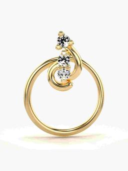 Valanova - Sterling Silver Yellow Gold Plated and Certified Lab Grown Diamond 0.02Cts Nose Pin