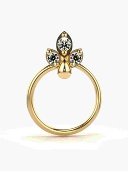 Valanova - Sterling Silver Yellow Gold Plated and Certified Lab Grown Diamond 0.03Cts Nose Pin