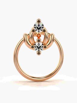 Valanova - Sterling Silver Rose Gold Plated and Certified Lab Grown Diamond 0.04Cts Nose Pin