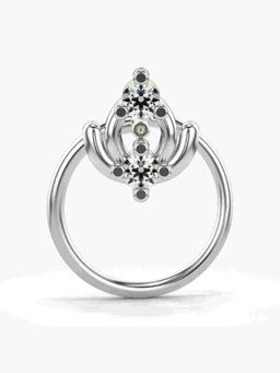 Valanova - Sterling Silver White Gold Plated and Certified Lab Grown Diamond 0.04Cts Nose Pin