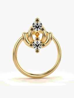 Valanova - Sterling Silver Yellow Gold Plated and Certified Lab Grown Diamond 0.04Cts Nose Pin
